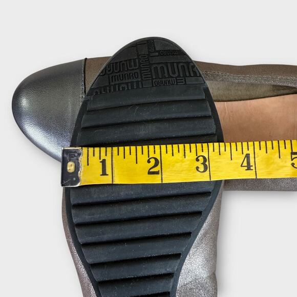 Munro Leather Ballet Flat Shoes Cap Toe Slip On Size 9.5M Shimmer Bronze Gray - Picture 13 of 13
